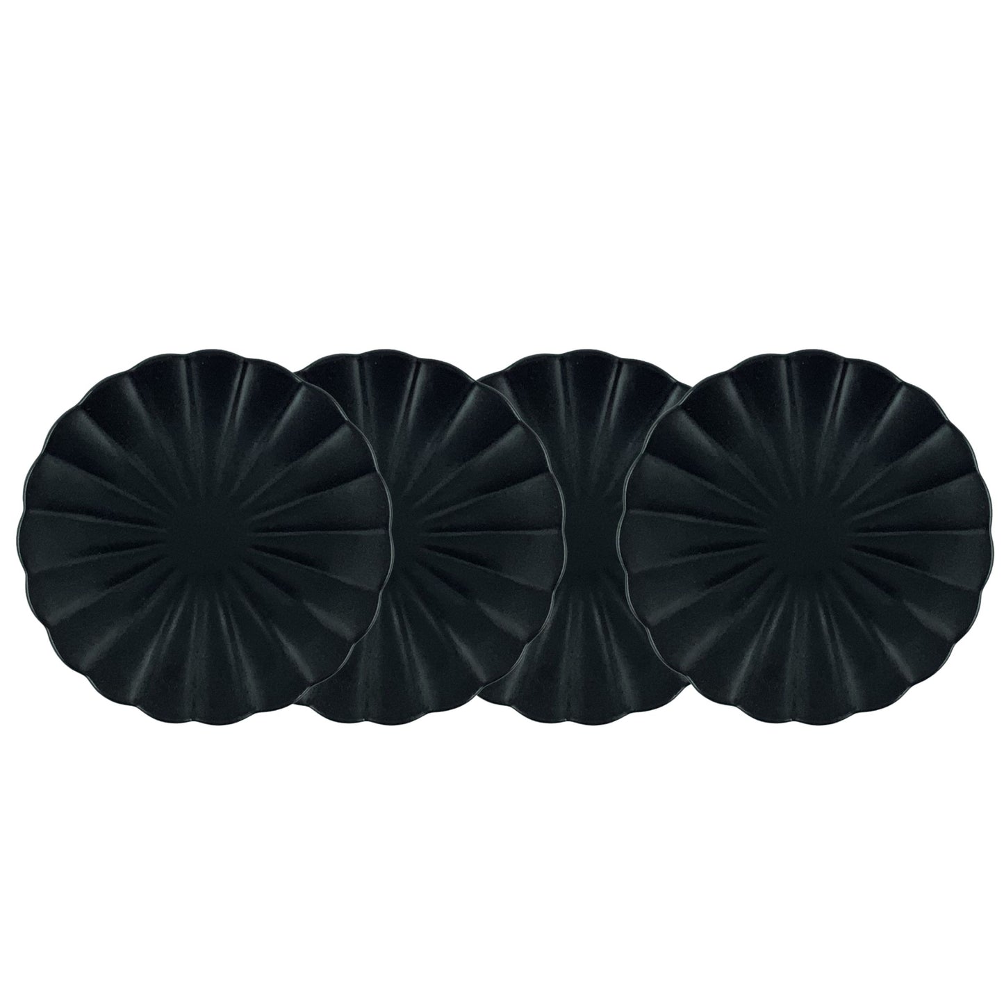 Lafayette Noir Stoneware Bread Plate, Set of 4 Canvas Home Black, Ellen DeGeneres, Lafayette, Lafayette Noir, Noir, Plates, Portugal, Scalloped