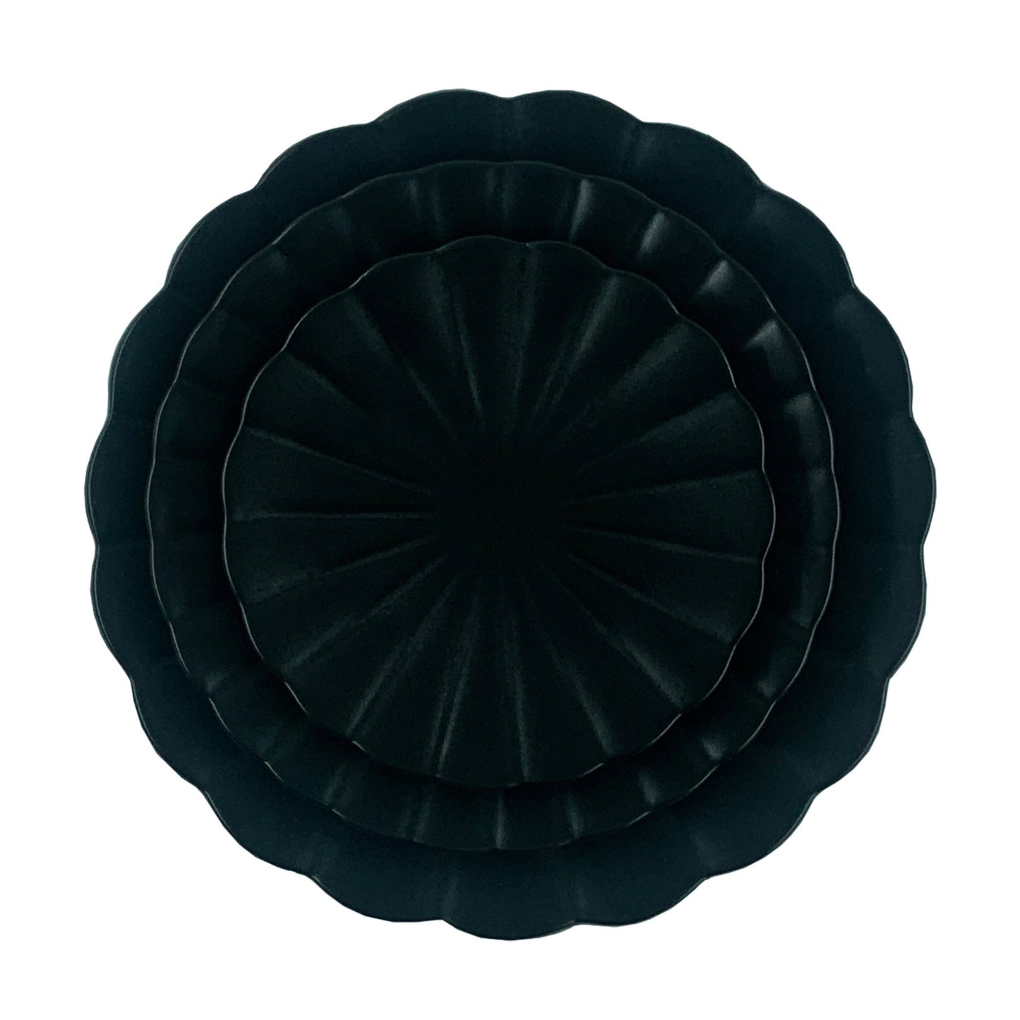Lafayette Noir Stoneware Bread Plate, Set of 4 Canvas Home Black, Ellen DeGeneres, Lafayette, Lafayette Noir, Noir, Plates, Portugal, Scalloped