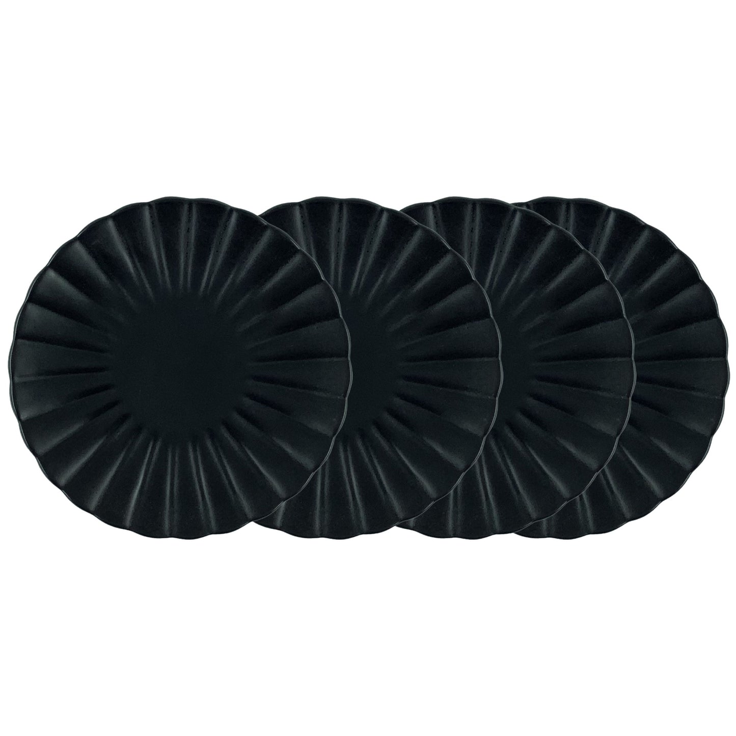 Lafayette Noir Stoneware Salad Plate, Set of 4 Canvas Home Black, ED Ellen DeGeneres, Ellen DeGeneres, Lafayette, Lafayette Noir, Noir, Plates, Portugal, Salad Plate, Scalloped