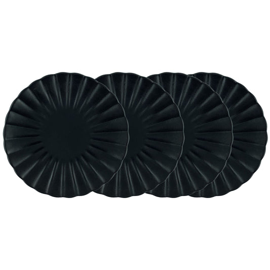 Lafayette Noir Stoneware Salad Plate, Set of 4 Canvas Home Black, ED Ellen DeGeneres, Ellen DeGeneres, Lafayette, Lafayette Noir, Noir, Plates, Portugal, Salad Plate, Scalloped