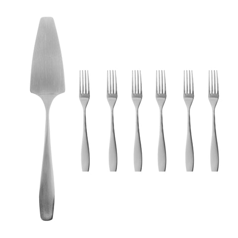 Voss Brushed Stainless Steel 7 Piece Cake Service Set