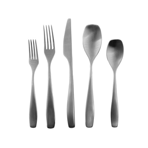 Voss Brushed Stainless Steel 5 Piece Cutlery Set - Service For 1