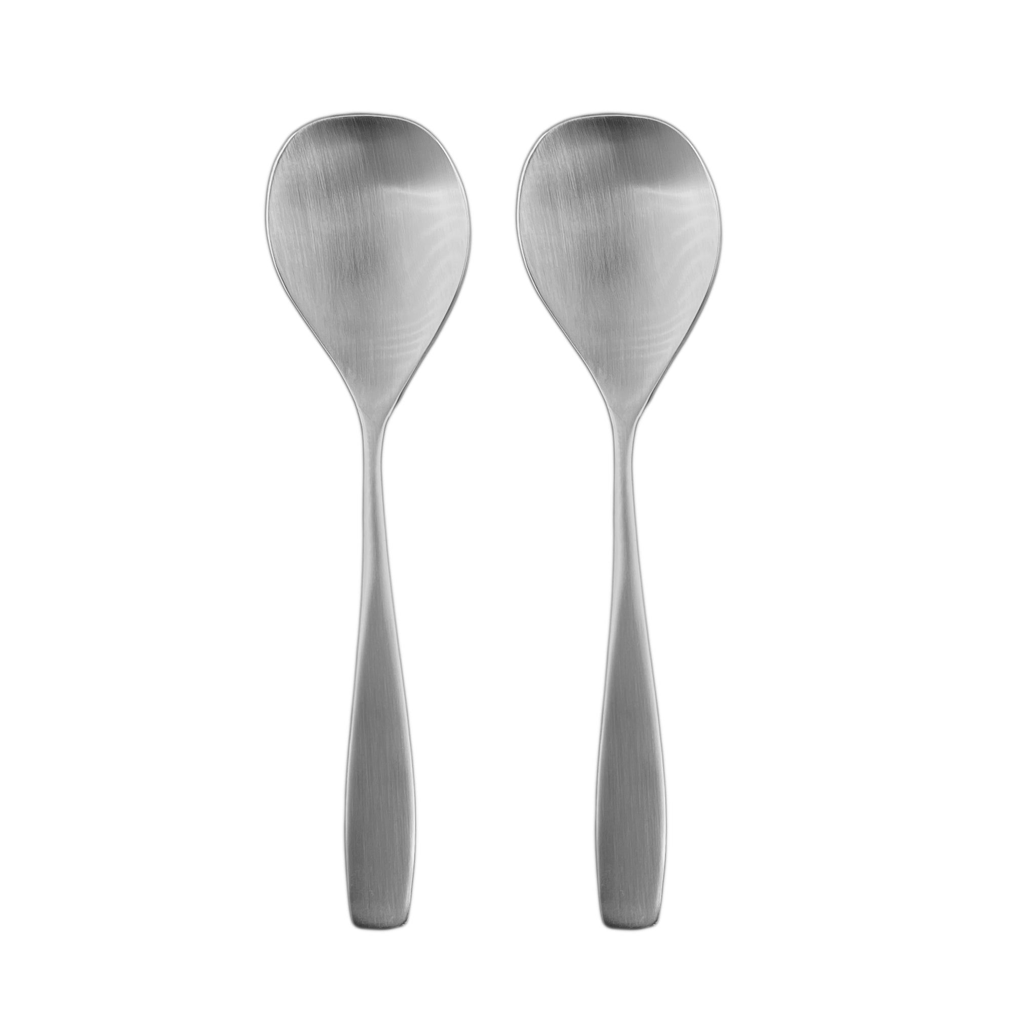 Voss Brushed Stainless Steel 2 Piece Serving Spoon Set