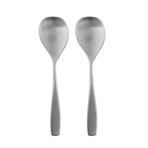 Voss Brushed Stainless Steel 2 Piece Serving Spoon Set
