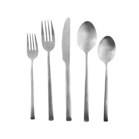 Ellsworth Brushed Stainless Steel 5 Piece Cutlery Set - Service for 1