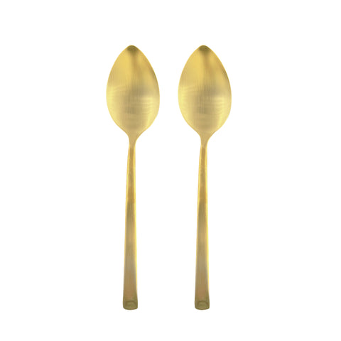 Ellsworth Matte Gold 2 Piece Serving Spoon Set