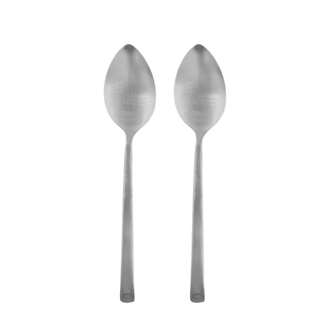 Ellsworth Brushed Stainless Steel 2 Piece Serving Spoon Set