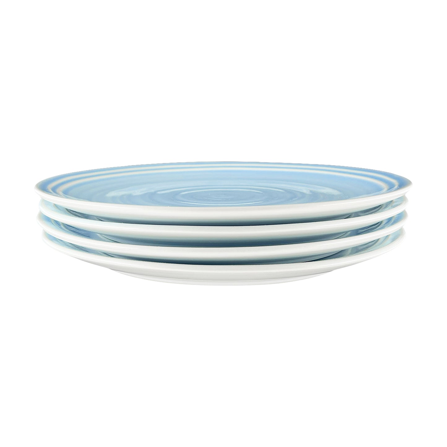 Lines Blue Stoneware Dinner Plate, Set of 4
