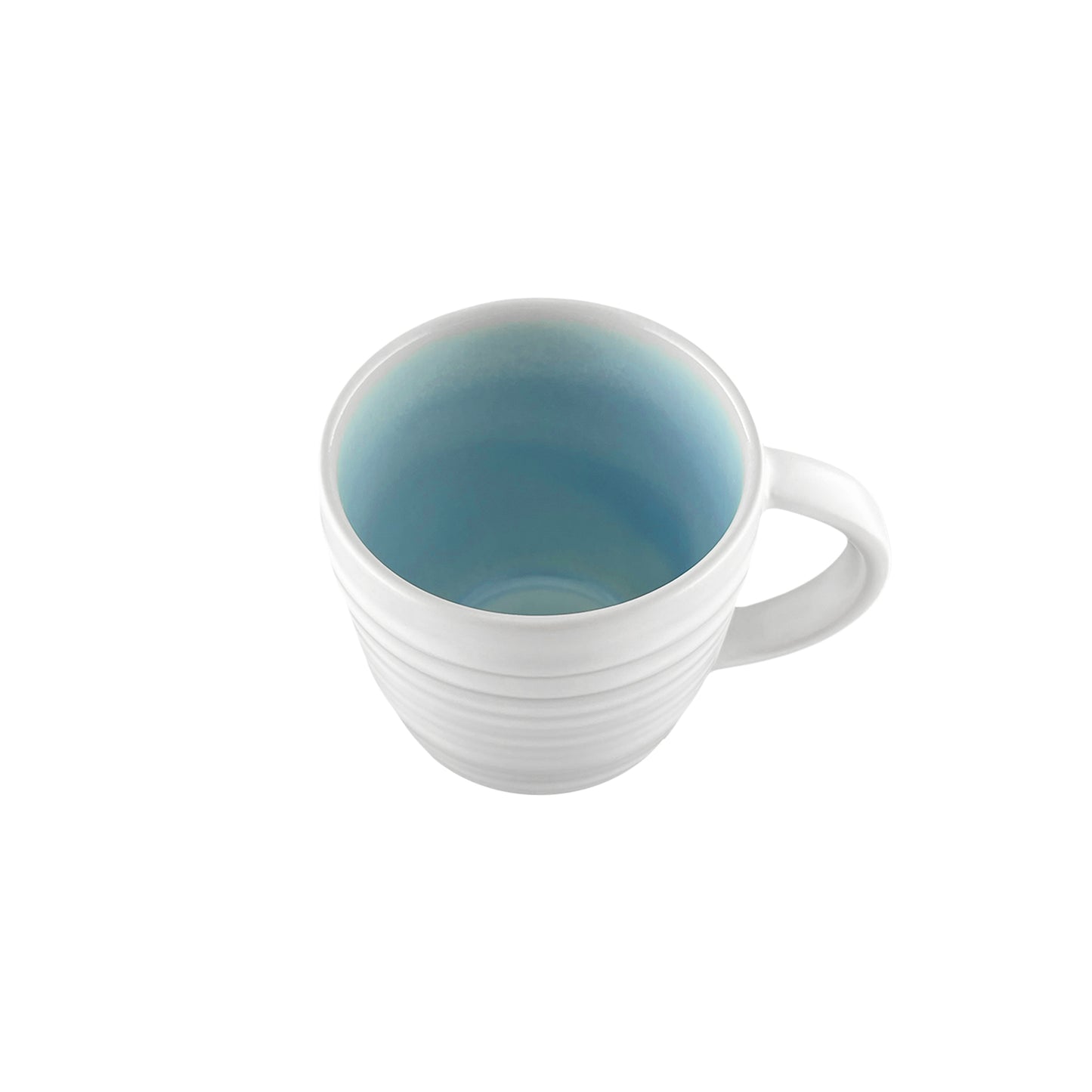 Lines Blue Stoneware Mug, Set of 4