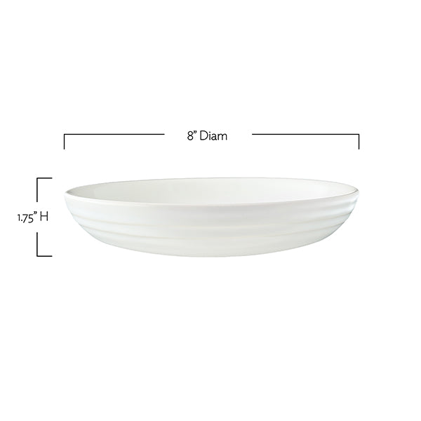Lines Blue Stoneware Pasta Bowl, Set of 4
