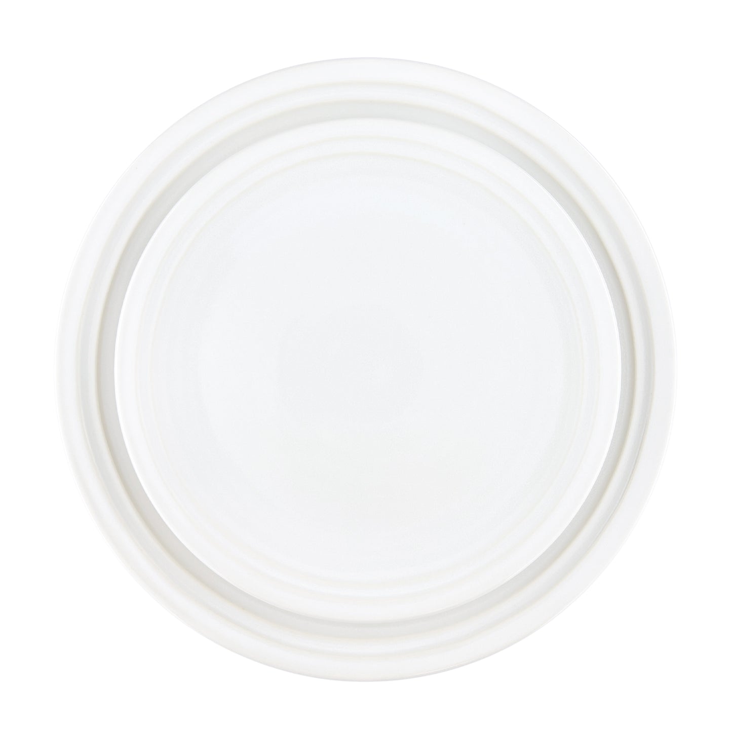 Lines White Stoneware 16 Piece Dinnerware Set, Service For 4