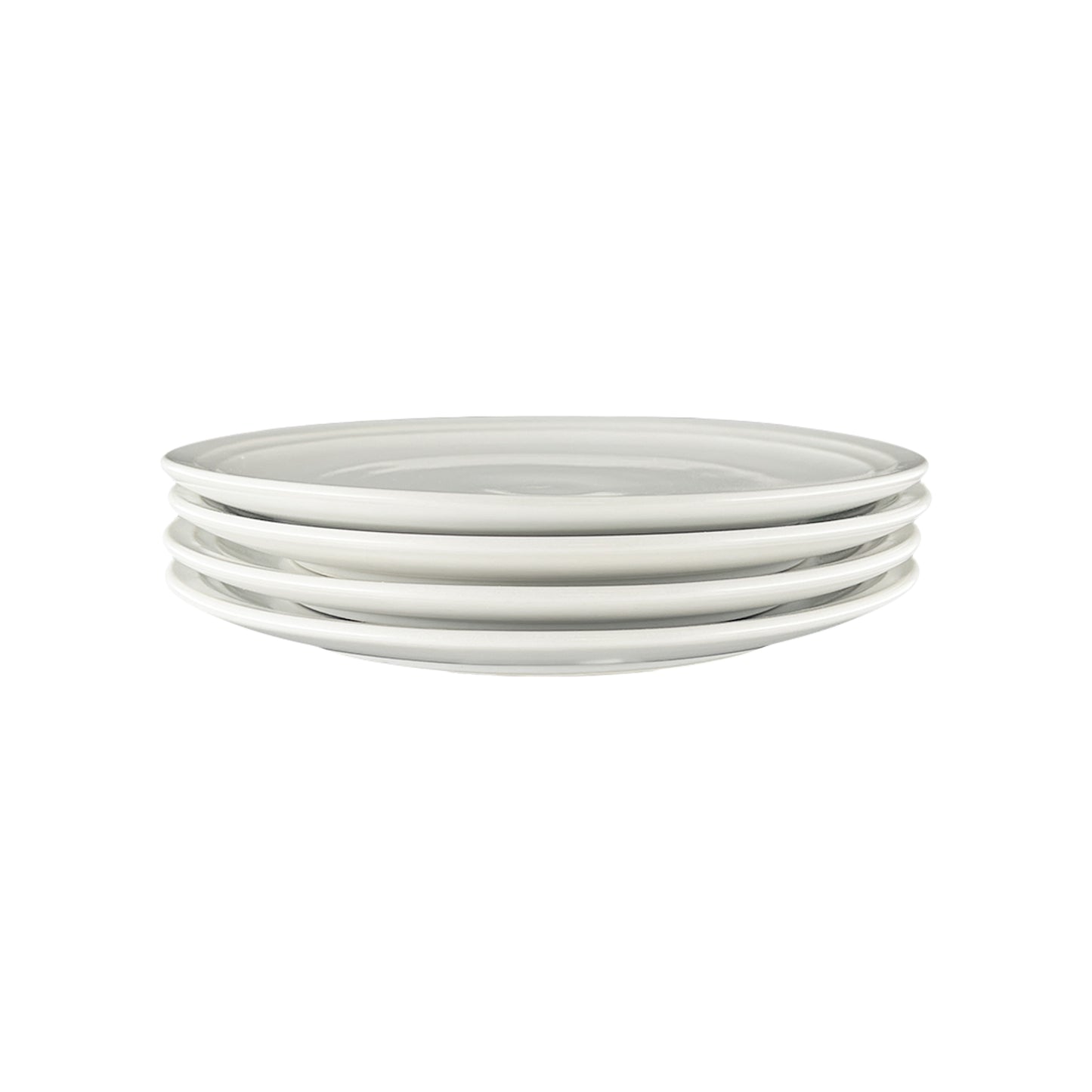 Lines White Stoneware 16 Piece Dinnerware Set, Service For 4