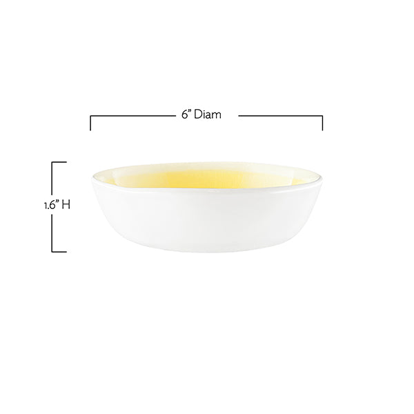 Meadow Yellow Porcelain Small Bowl, Set of 4