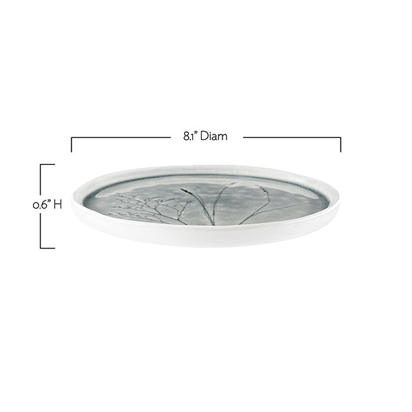 Meadow Grey Porcelain Medium Plate, Set of 4