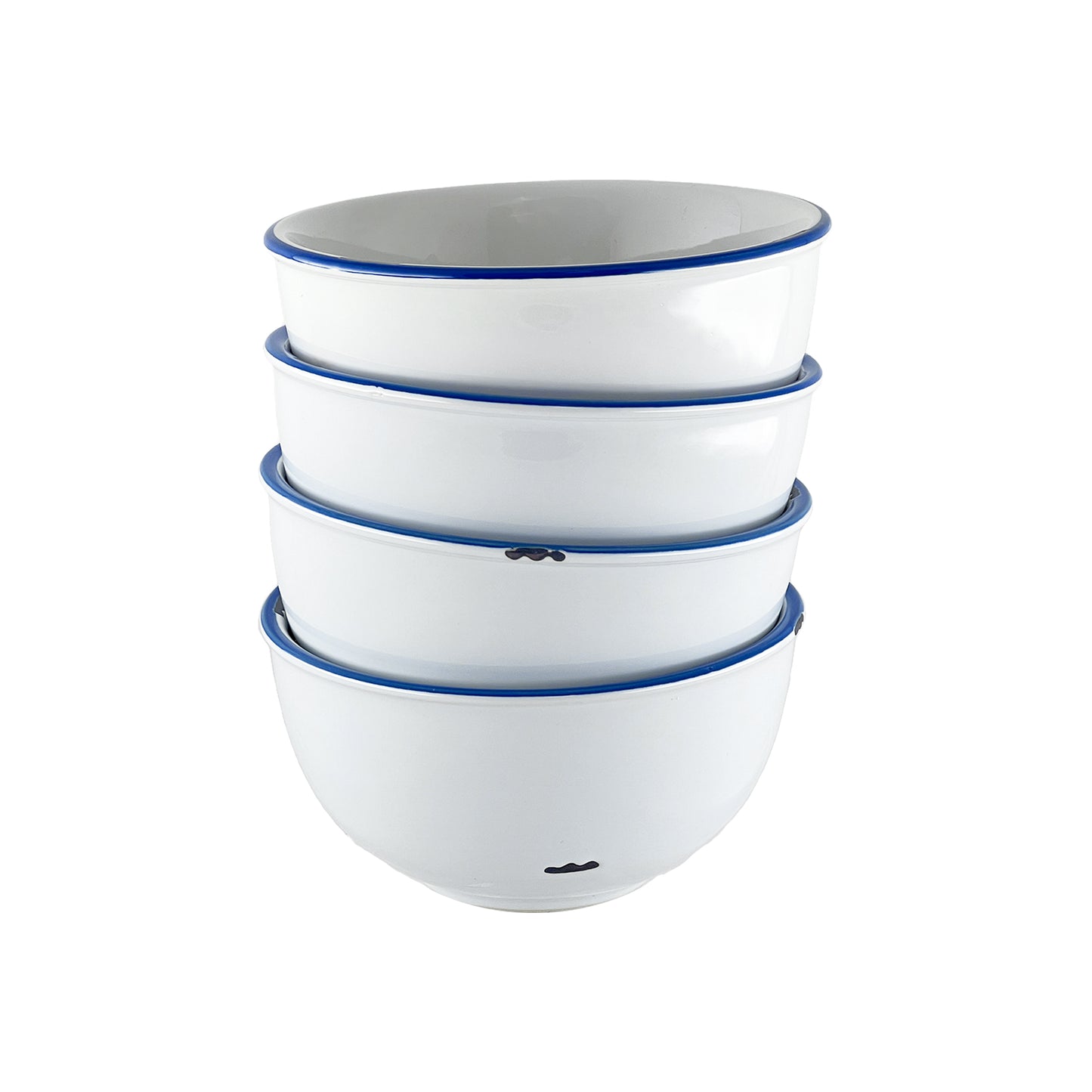 Tinware Bowl in White - Set of 4