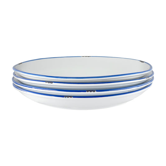 Tinware Dinner Plate in White - Set of 4