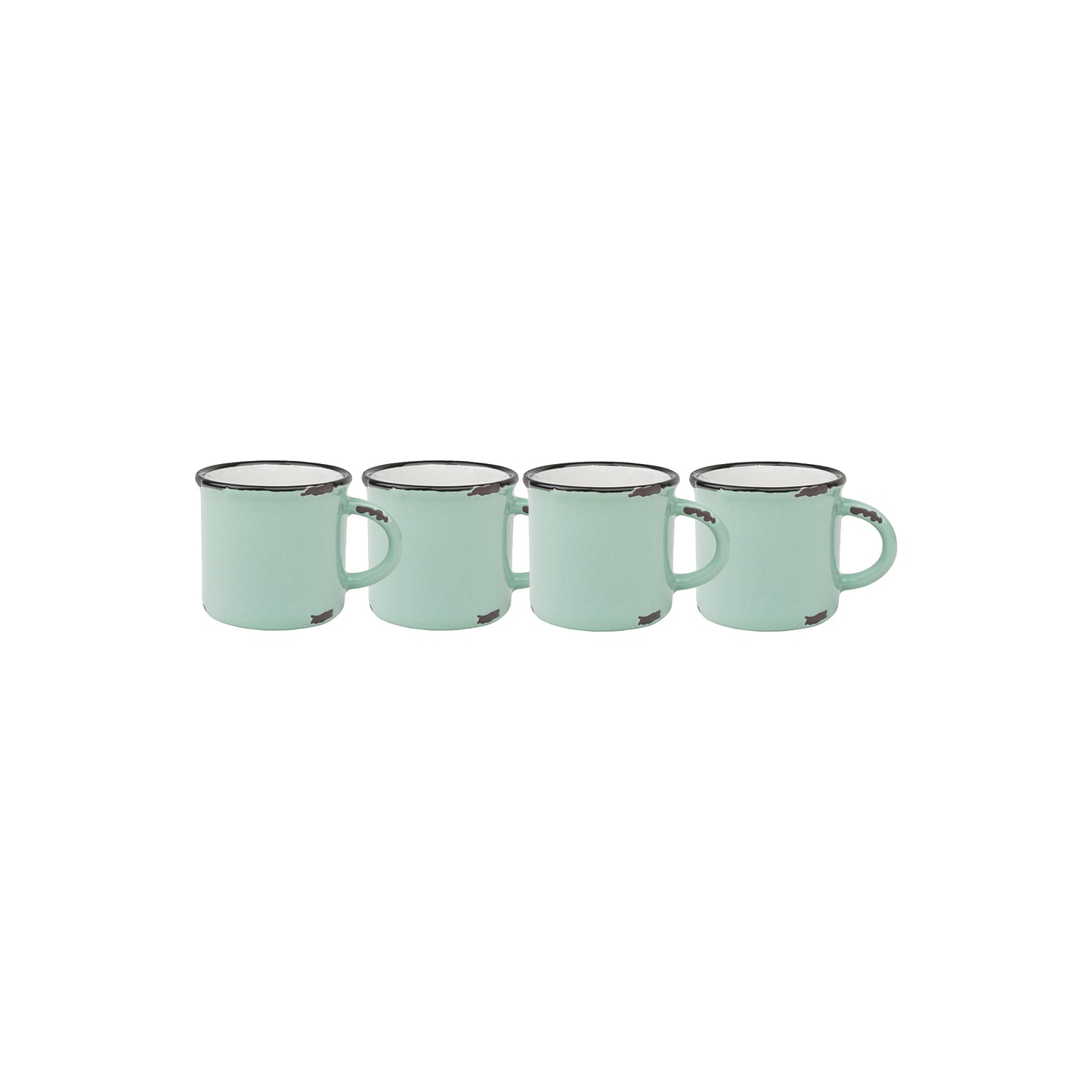Tinware Espresso Mug in Pea Green - Set of 4