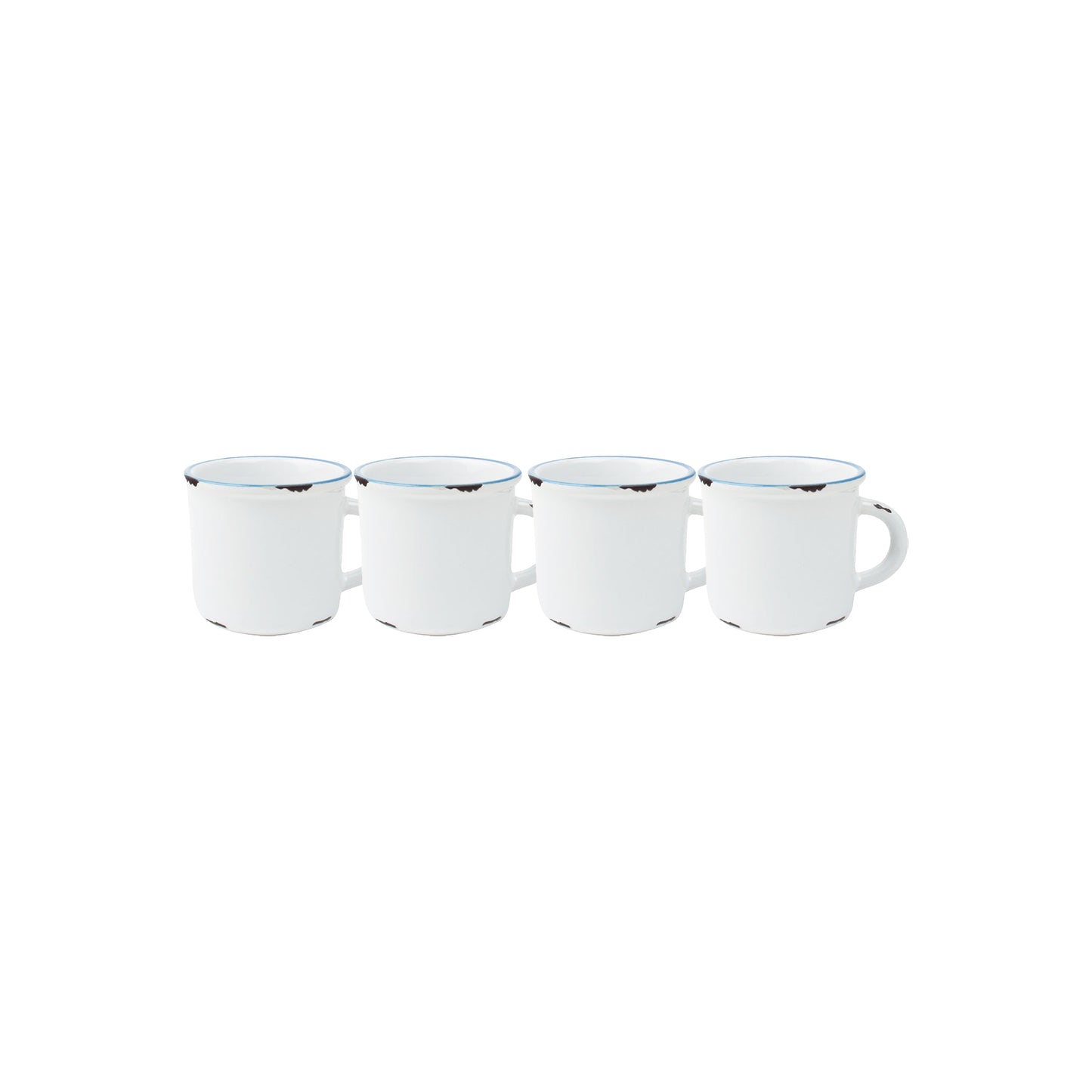 Tinware Espresso Mug in White - Set of 4