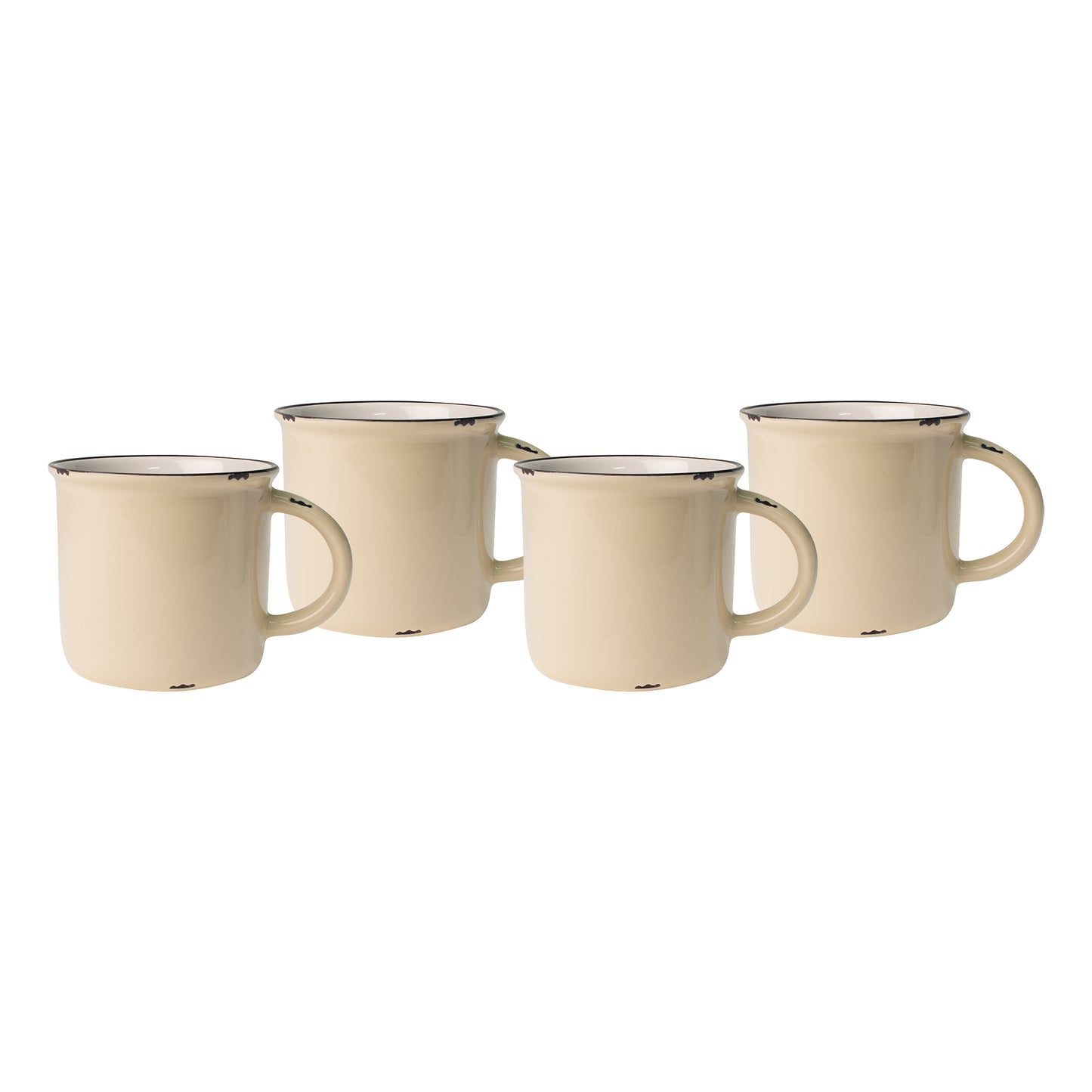 Tinware Mug in Cream - Set of 4