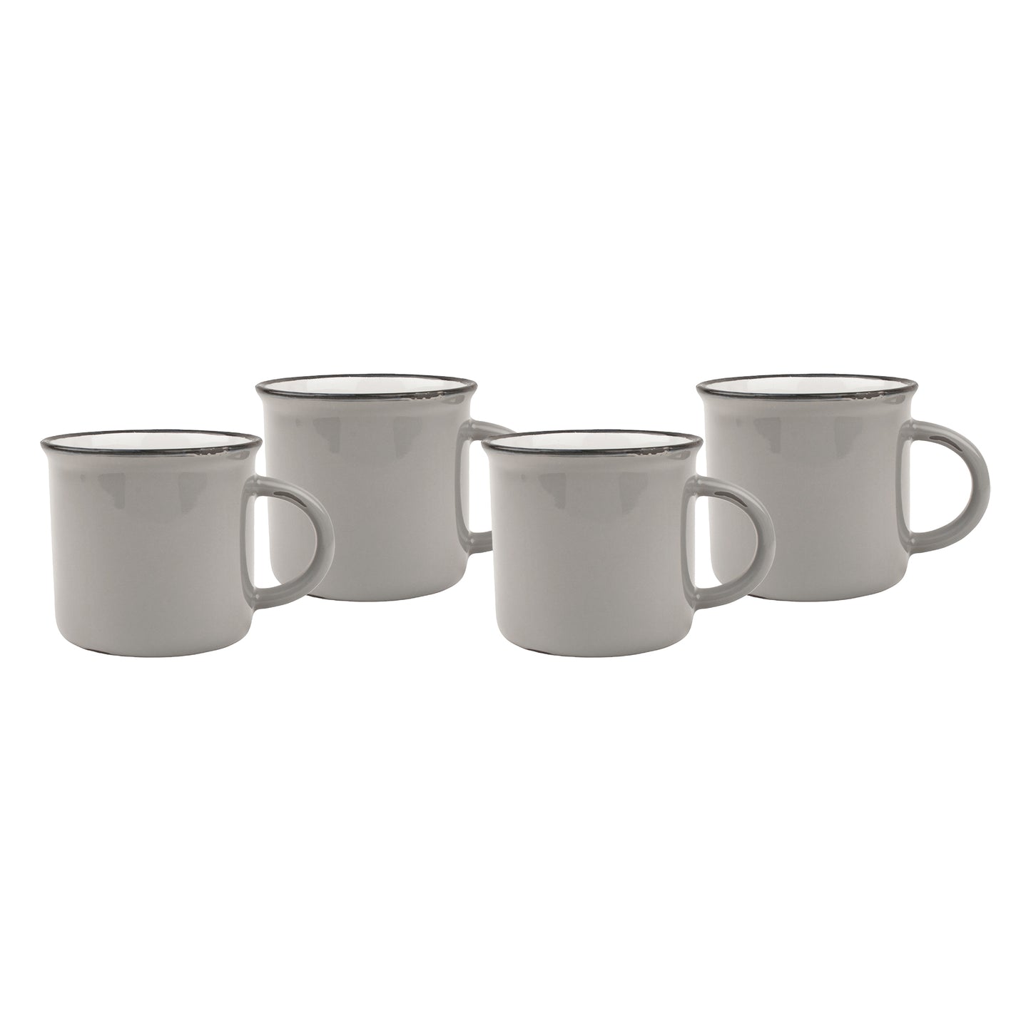Tinware Mug in Light Grey - Set of 4