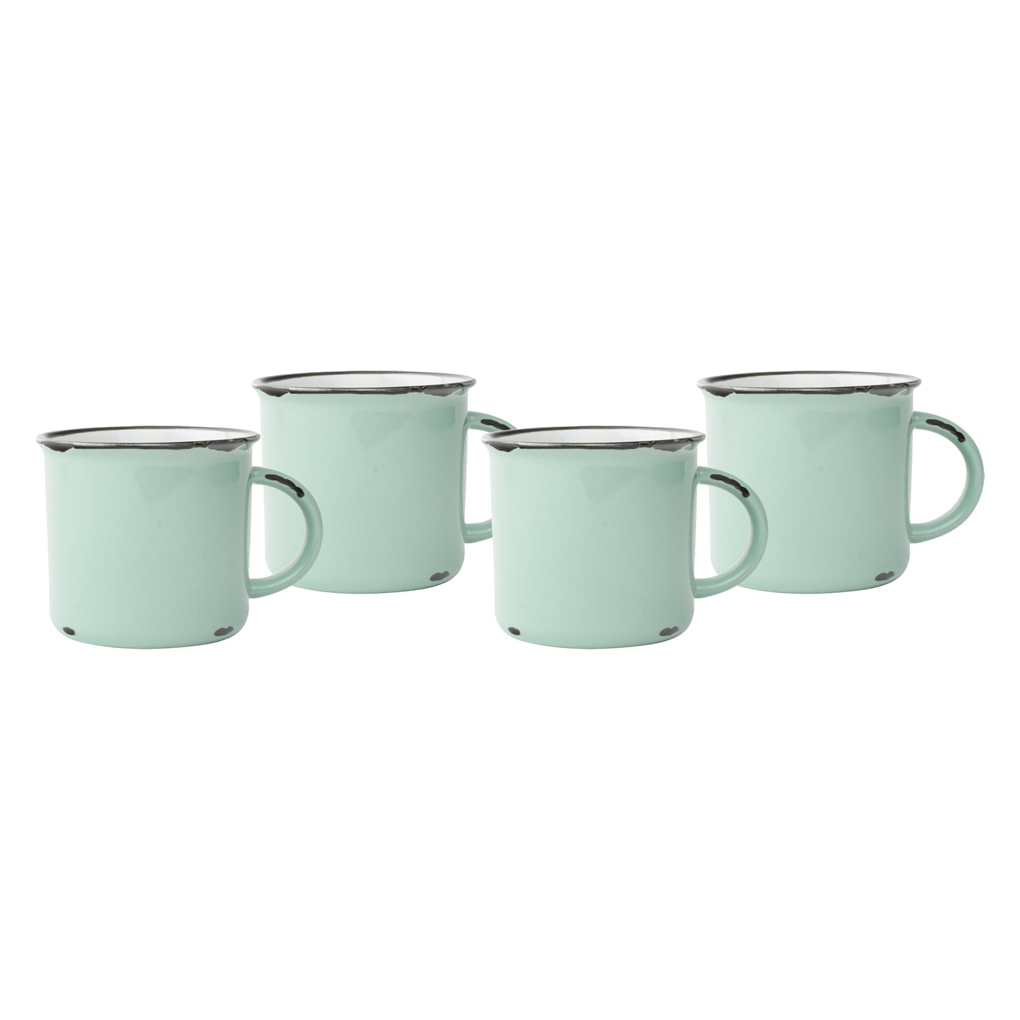 Tinware Mug in Pea Green - Set of 4