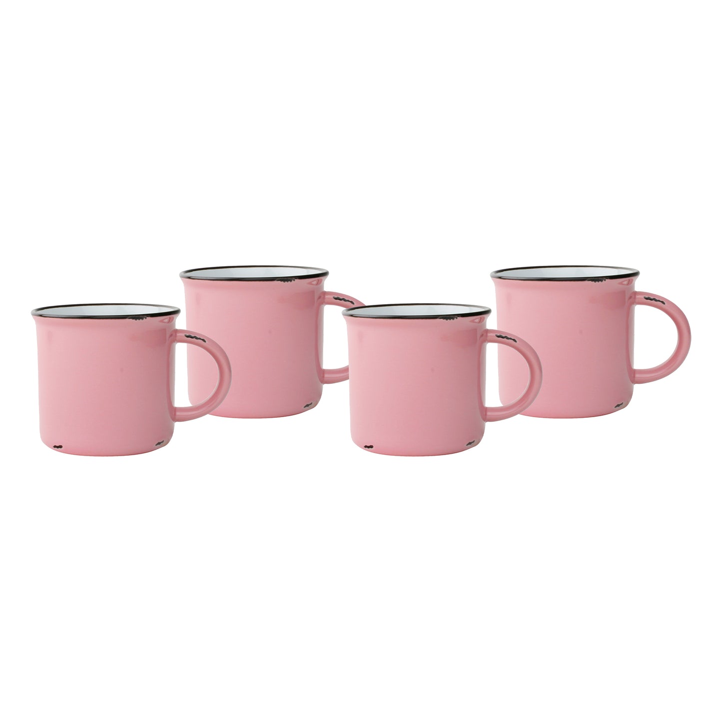 Tinware Mug in Pink - Set of 4