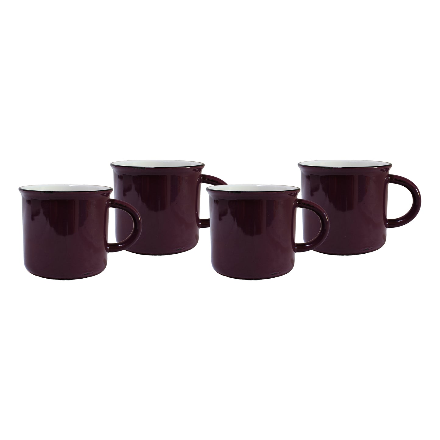 Tinware Mug in Plum - Set of 4