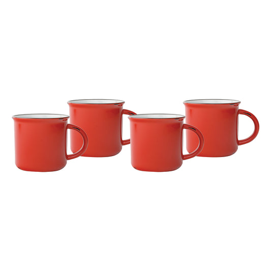 Tinware Mug in Red - Set of 4