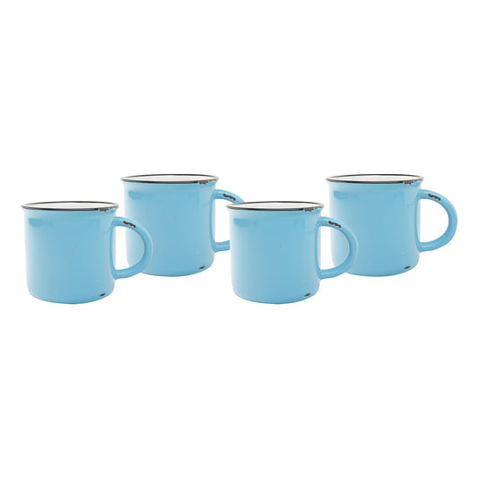 Tinware Mug in Teal - Set of 4