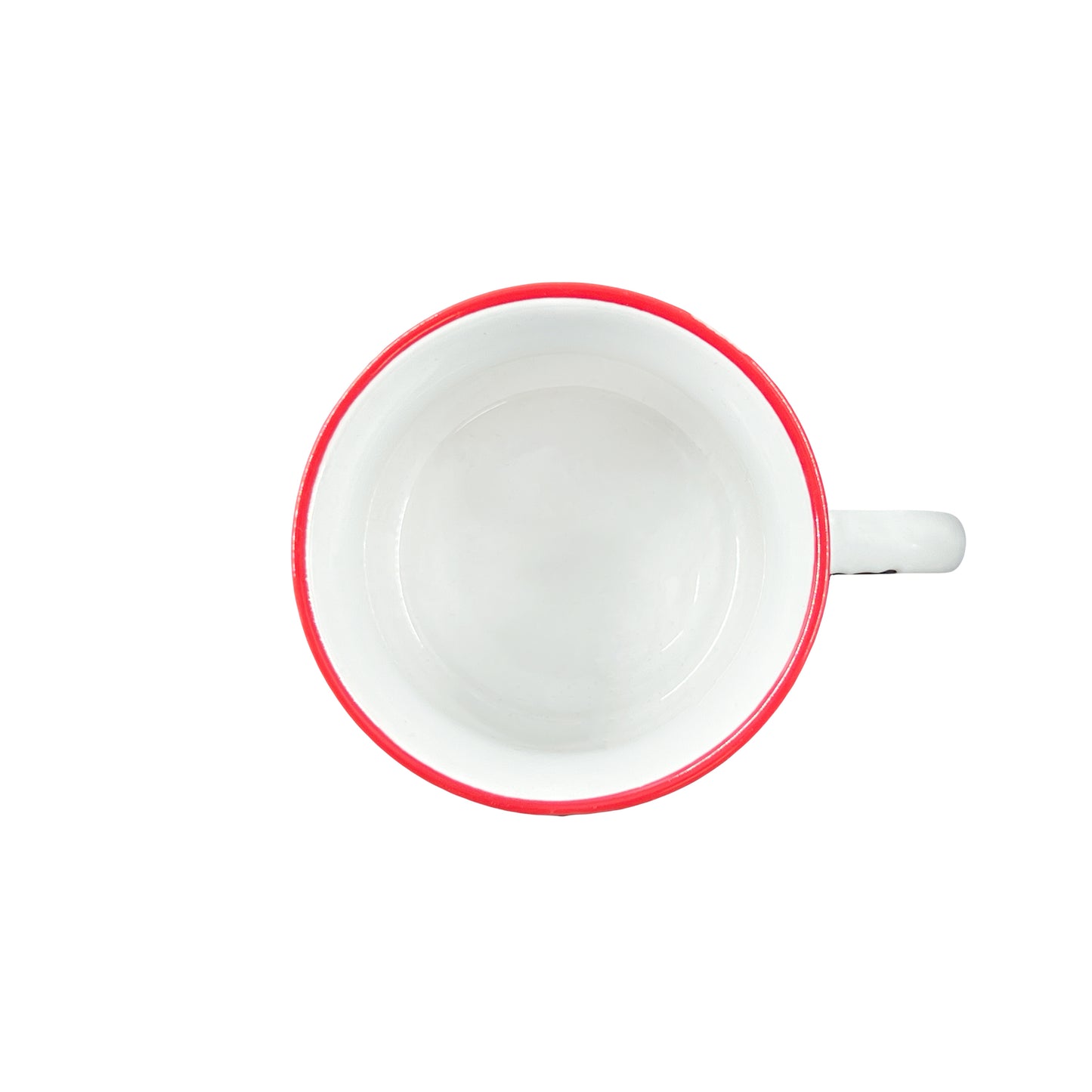 Tinware Mug in White/Red Rim - Set of 4