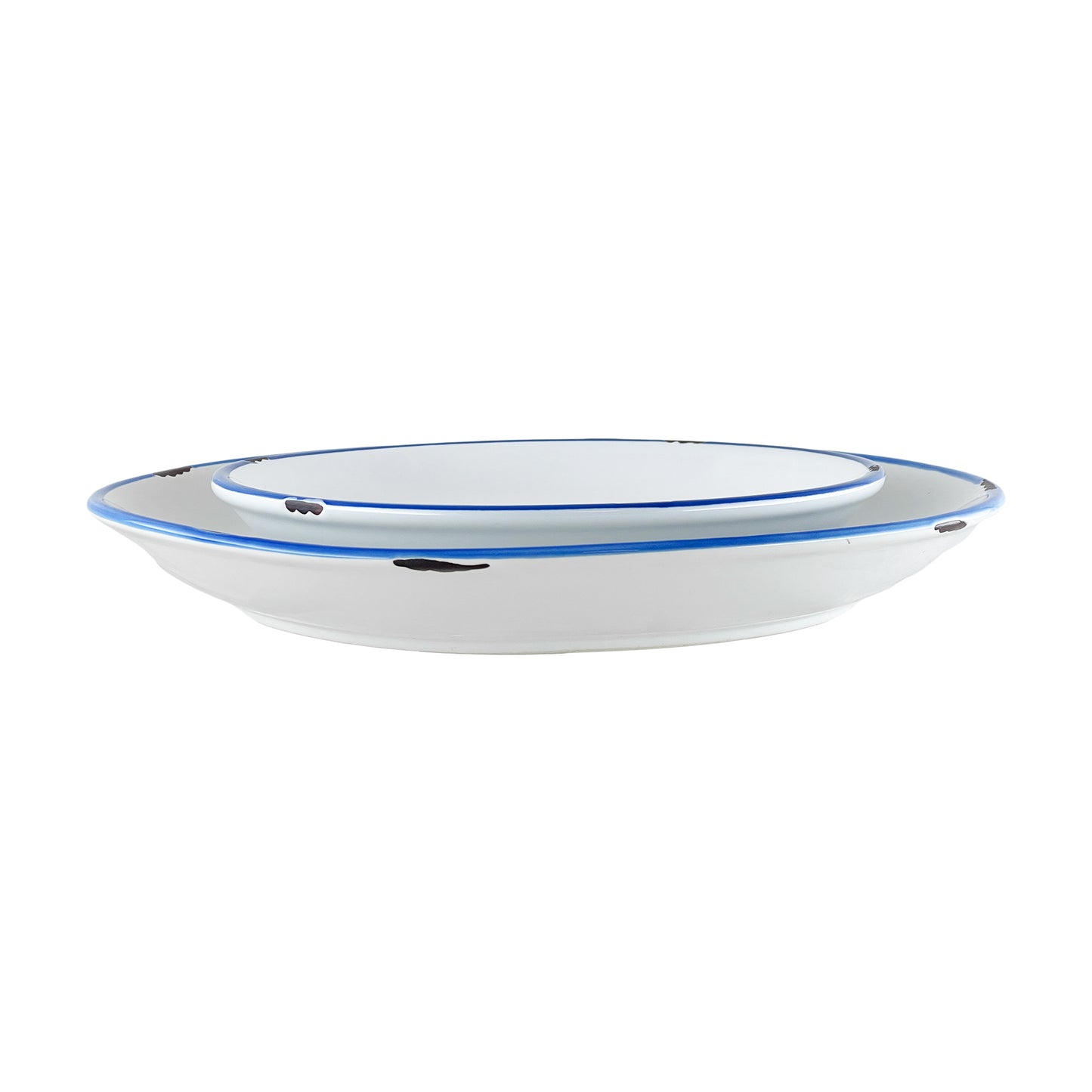 Tinware Dinner Plate in White - Set of 4