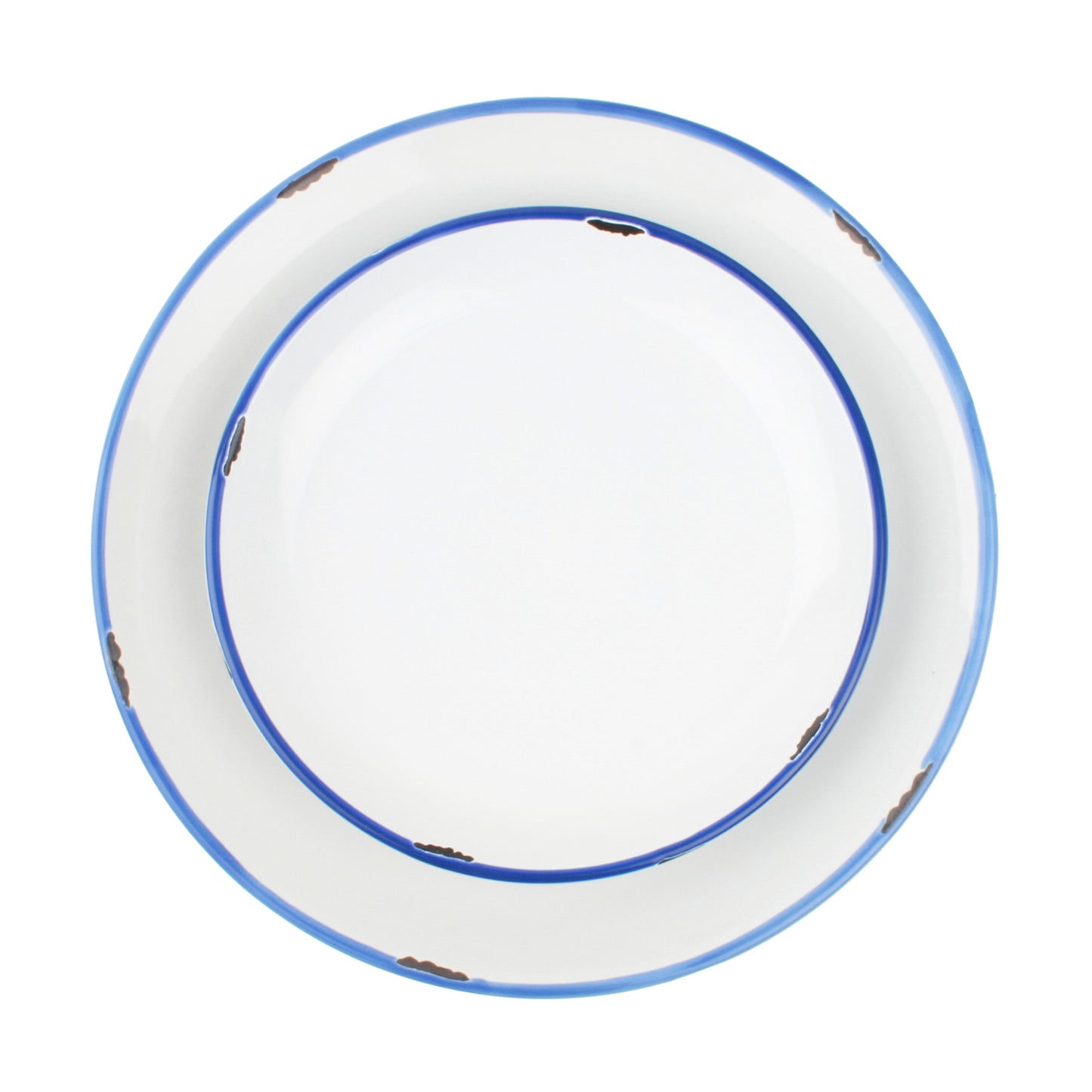 Tinware Dinner Plate in White - Set of 4
