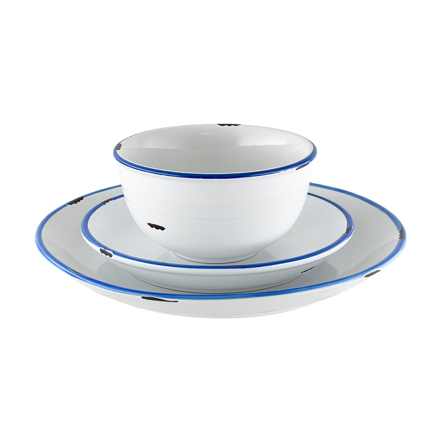 Tinware Bowl in White - Set of 4