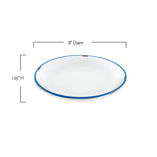 Tinware Blue Rim Stoneware 4 Piece Dinnerware Set, Service For 1