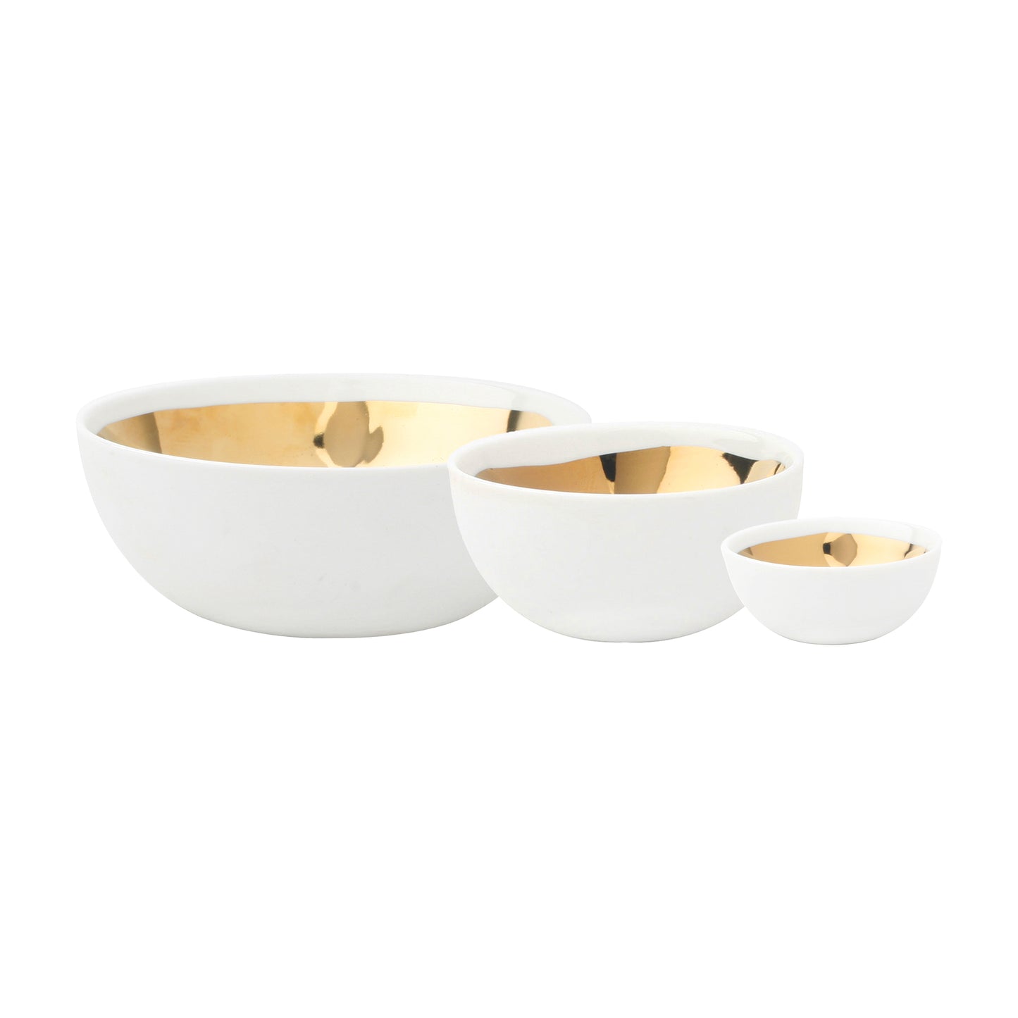 Dauville Gold Metallic Porcelain Accent Bowls