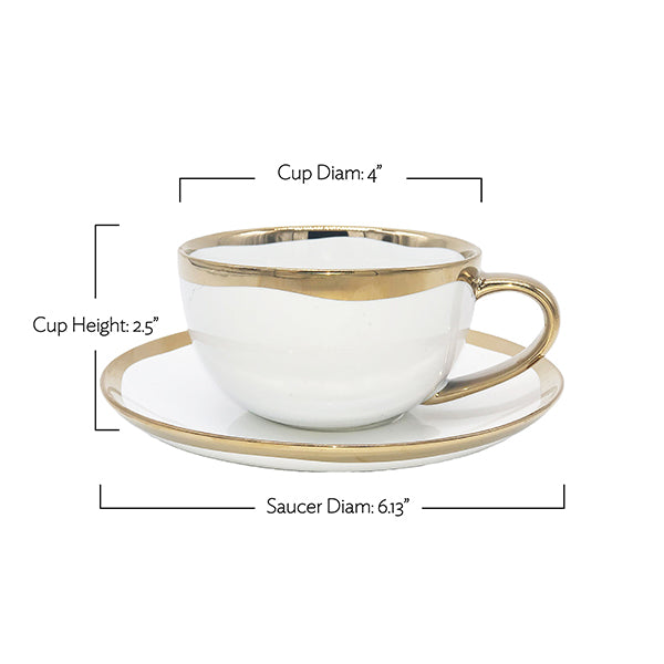 Dauville Gold Metallic Porcelain Cup & Saucer
