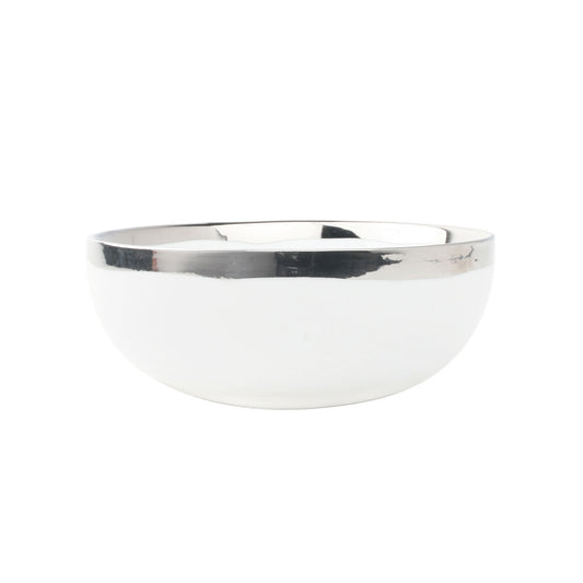 Dauville Platinum Metallic Porcelain Cereal Bowl, Set of 4