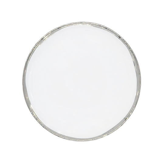 Dauville Platinum Metallic Porcelain Dinner Plate, Set of 4