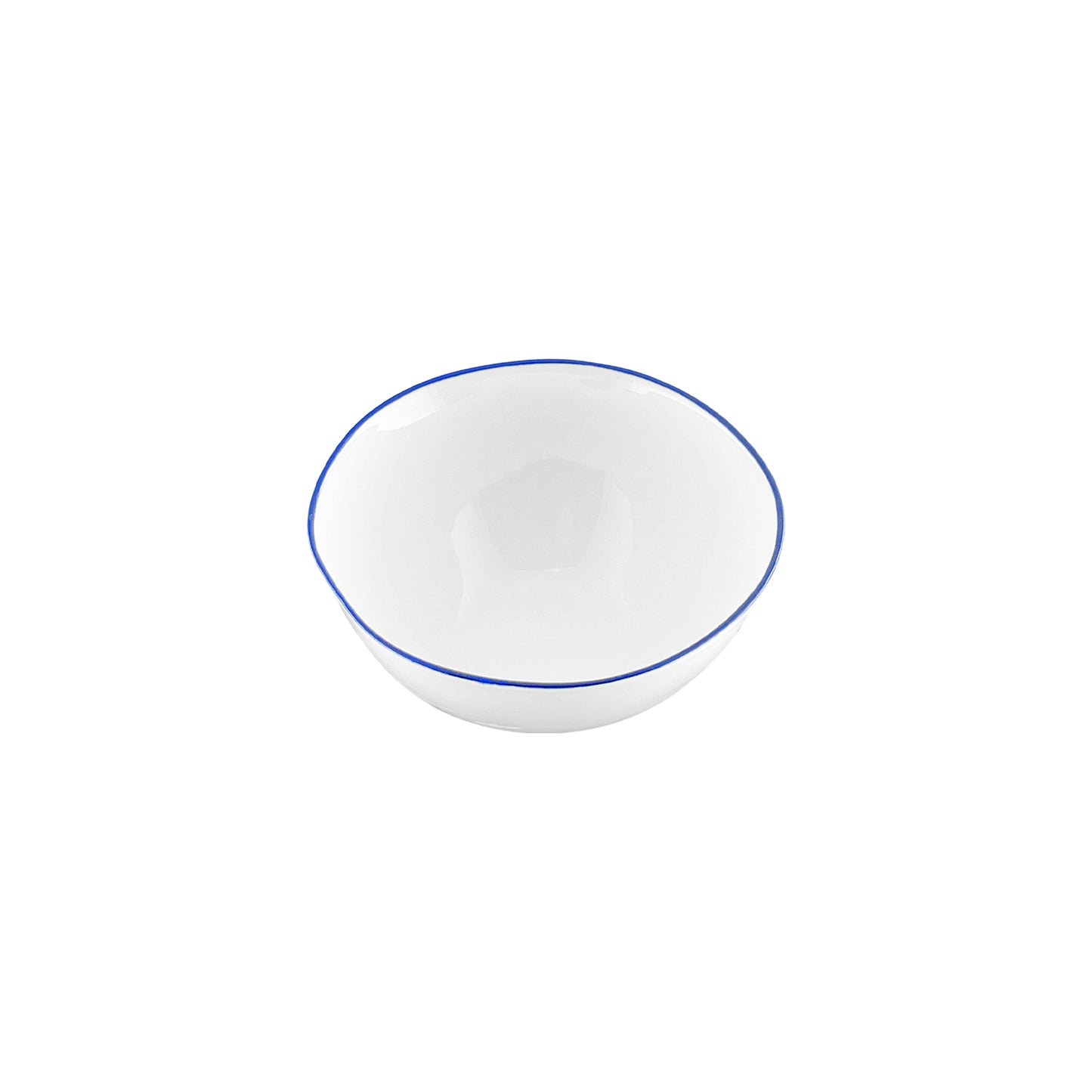 Abbesses Blue Rim Porcelain Small Bowl, Set of 4