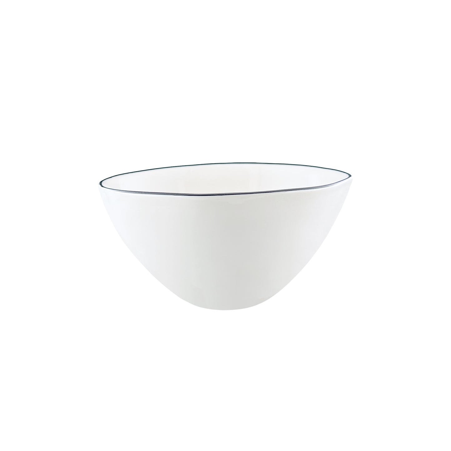 Abbesses Black Rim Porcelain Cereal Bowl, Set of 4