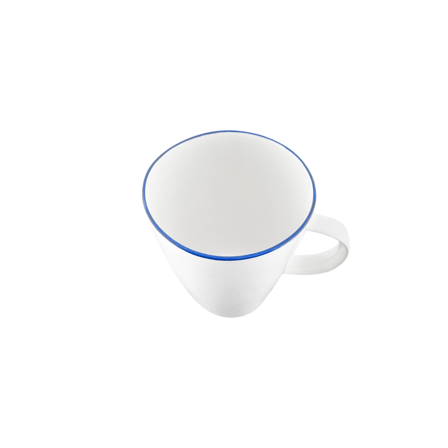 Abbesses Blue Rim Porcelain 16 Piece Dinnerware Set, Service For 4