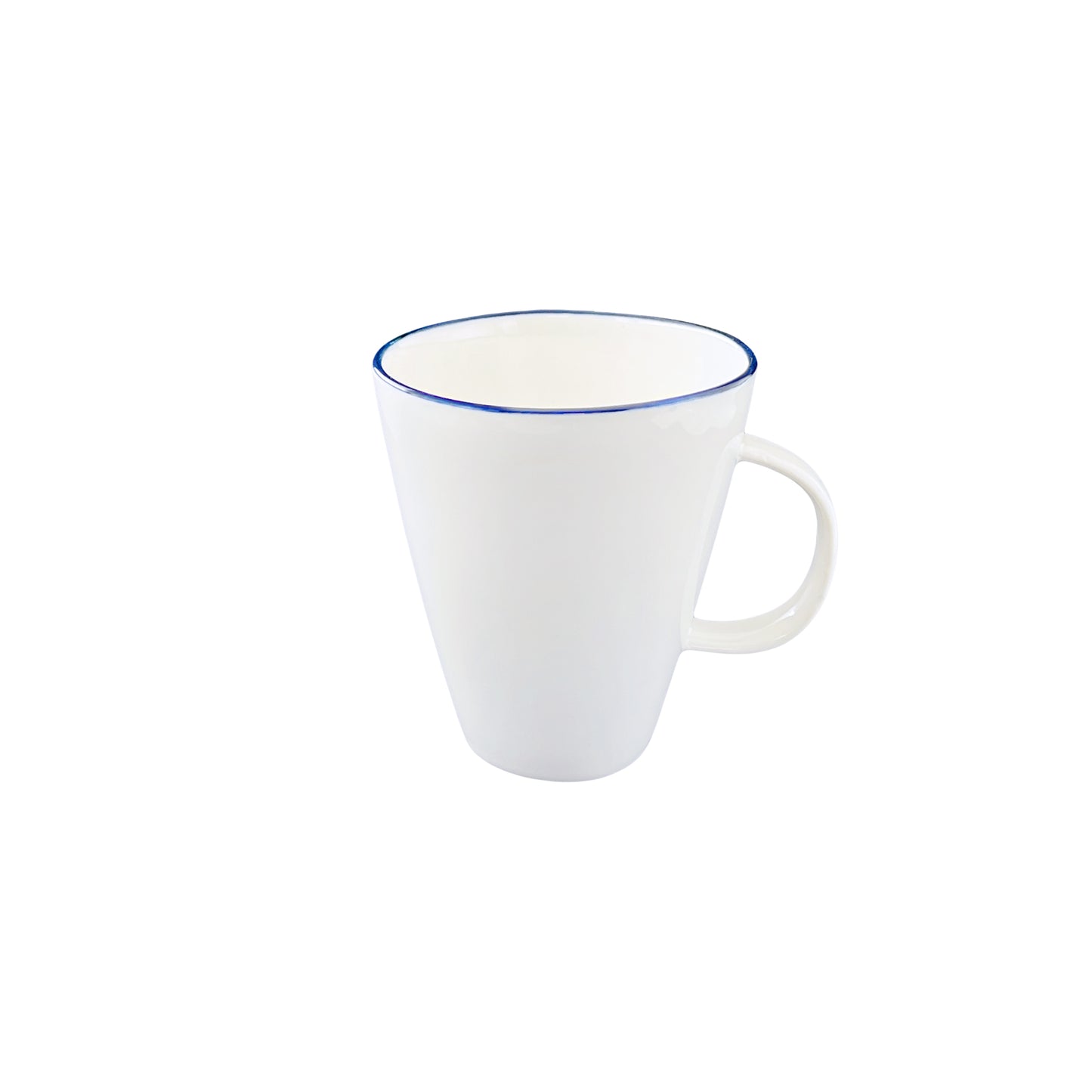 Abbesses Blue Rim Porcelain 16 Piece Dinnerware Set, Service For 4