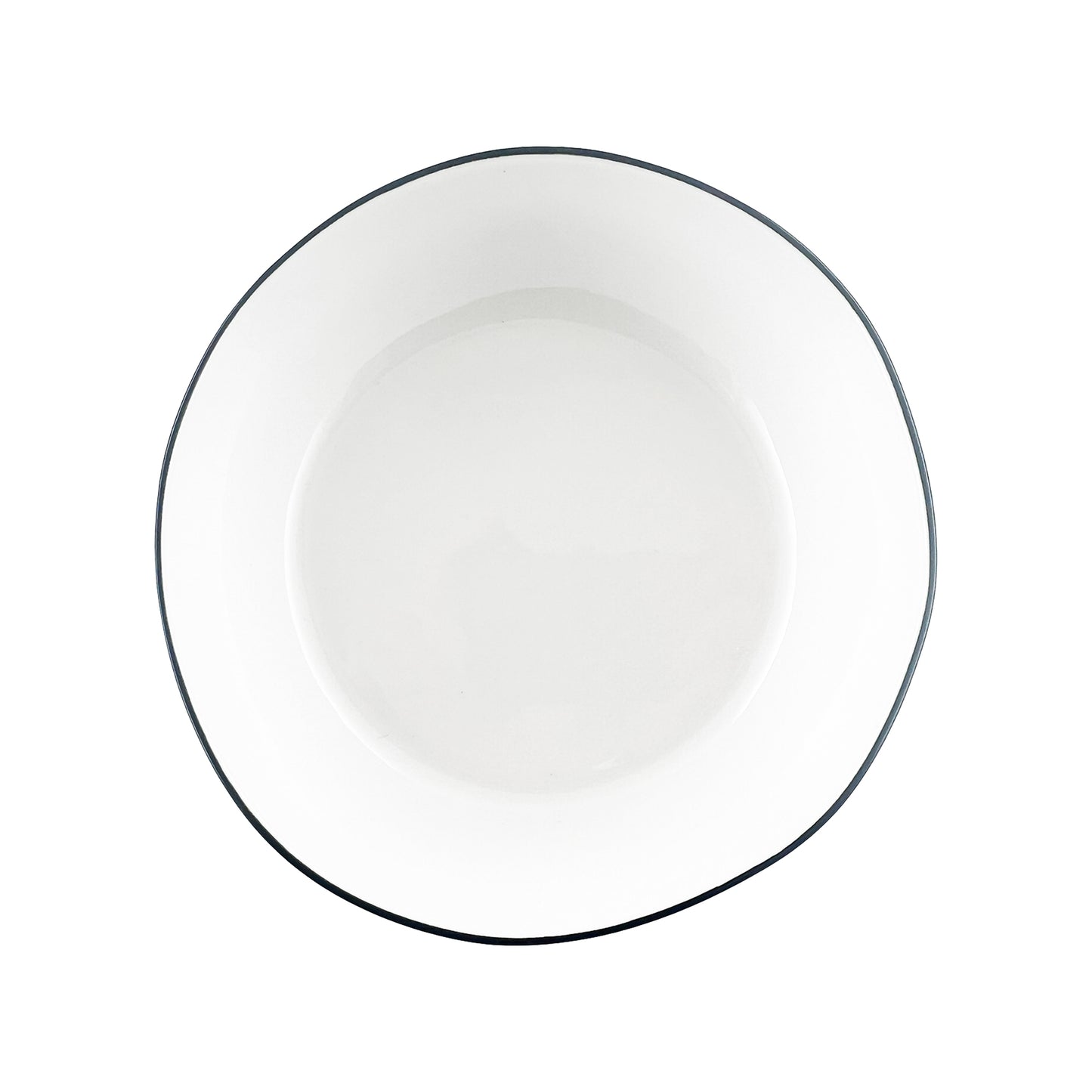 Abbesses Black Rim Porcelain Pasta Bowl, Set of 4