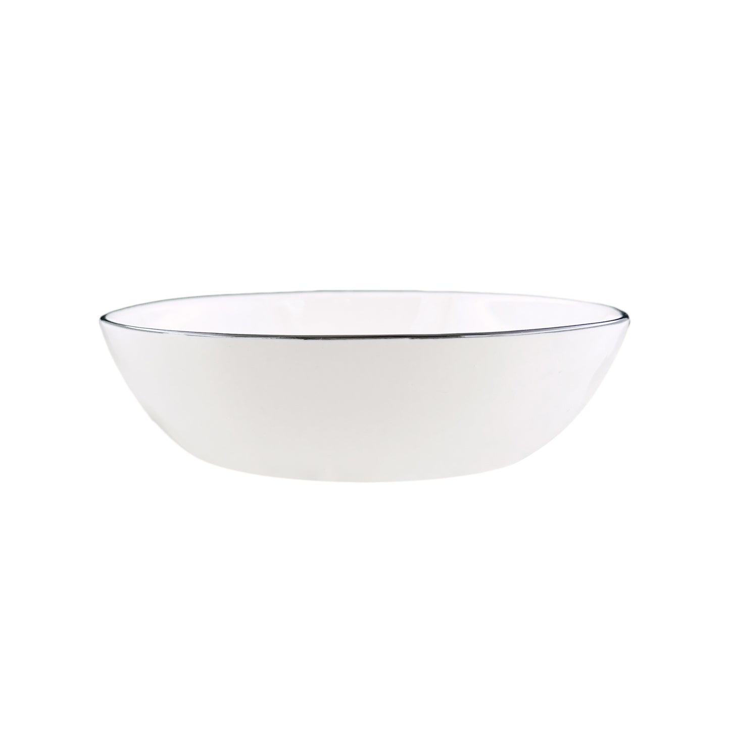 Abbesses Black Rim Porcelain Pasta Bowl, Set of 4
