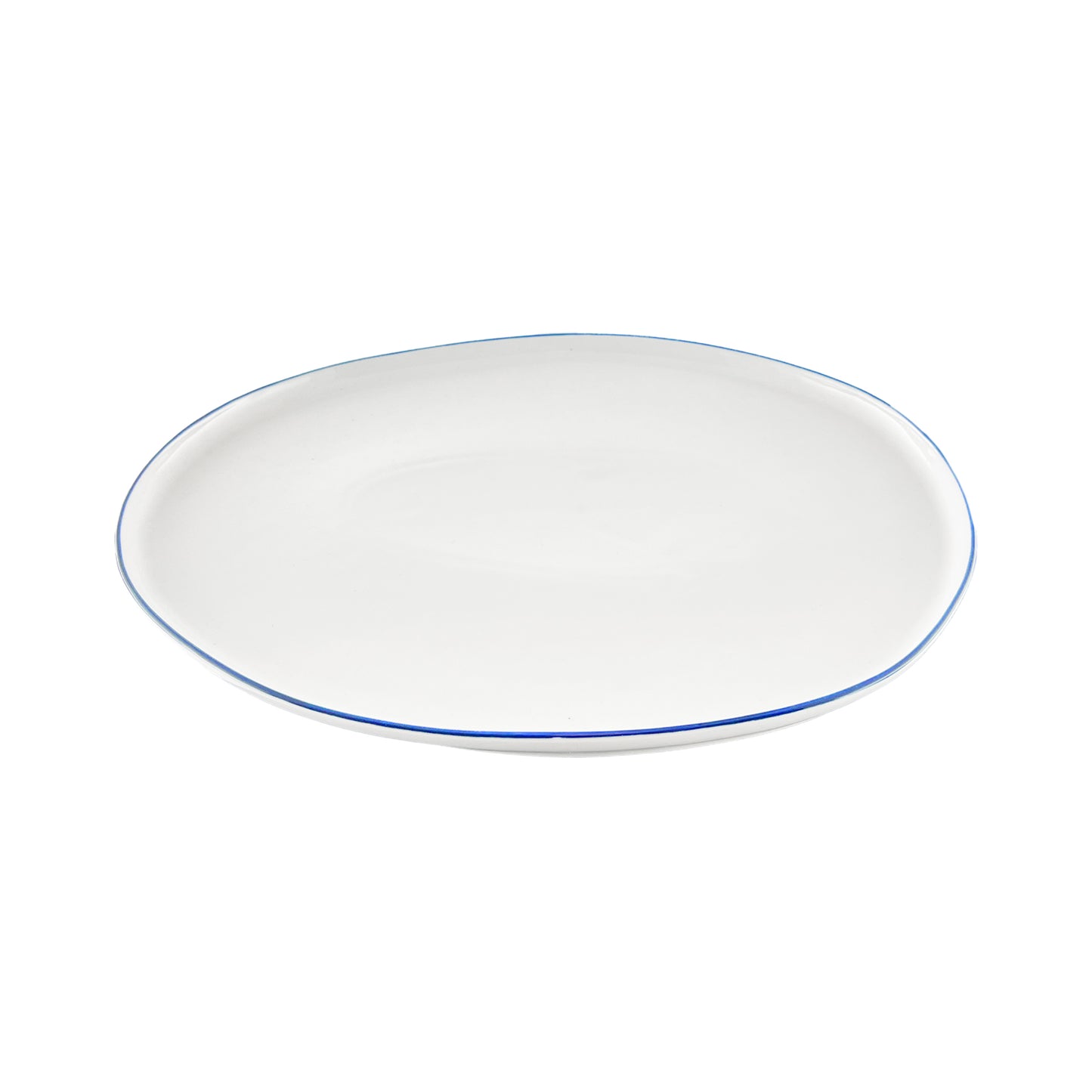 Abbesses Blue Rim Porcelain Small Serving Platter