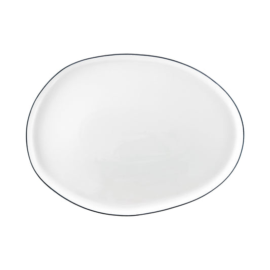 Abbesses Black Rim Porcelain Small Serving Platter