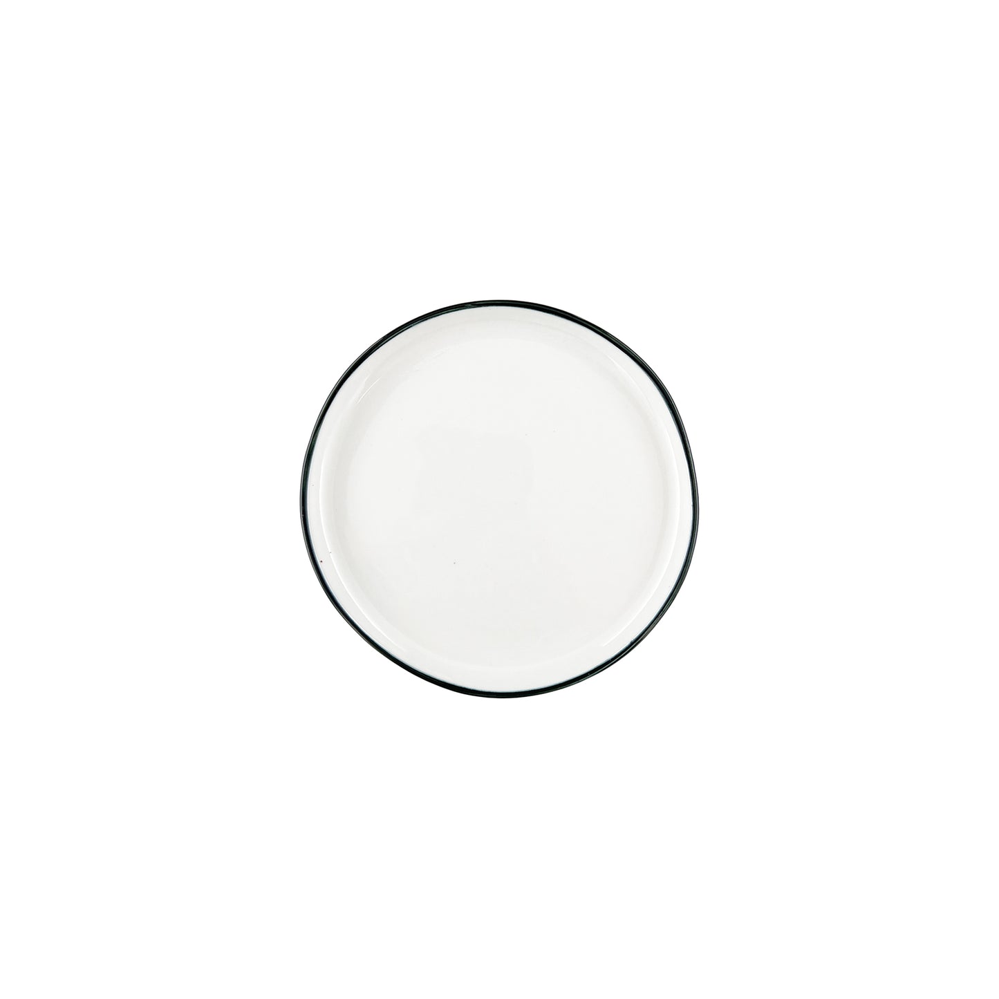Abbesses Black Rim Porcelain Tidbit Plate, Set of 4
