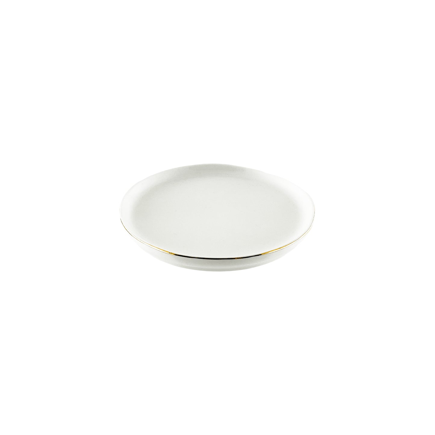 Abbesses Gold Rim Porcelain Tidbit Plate, Set of 4