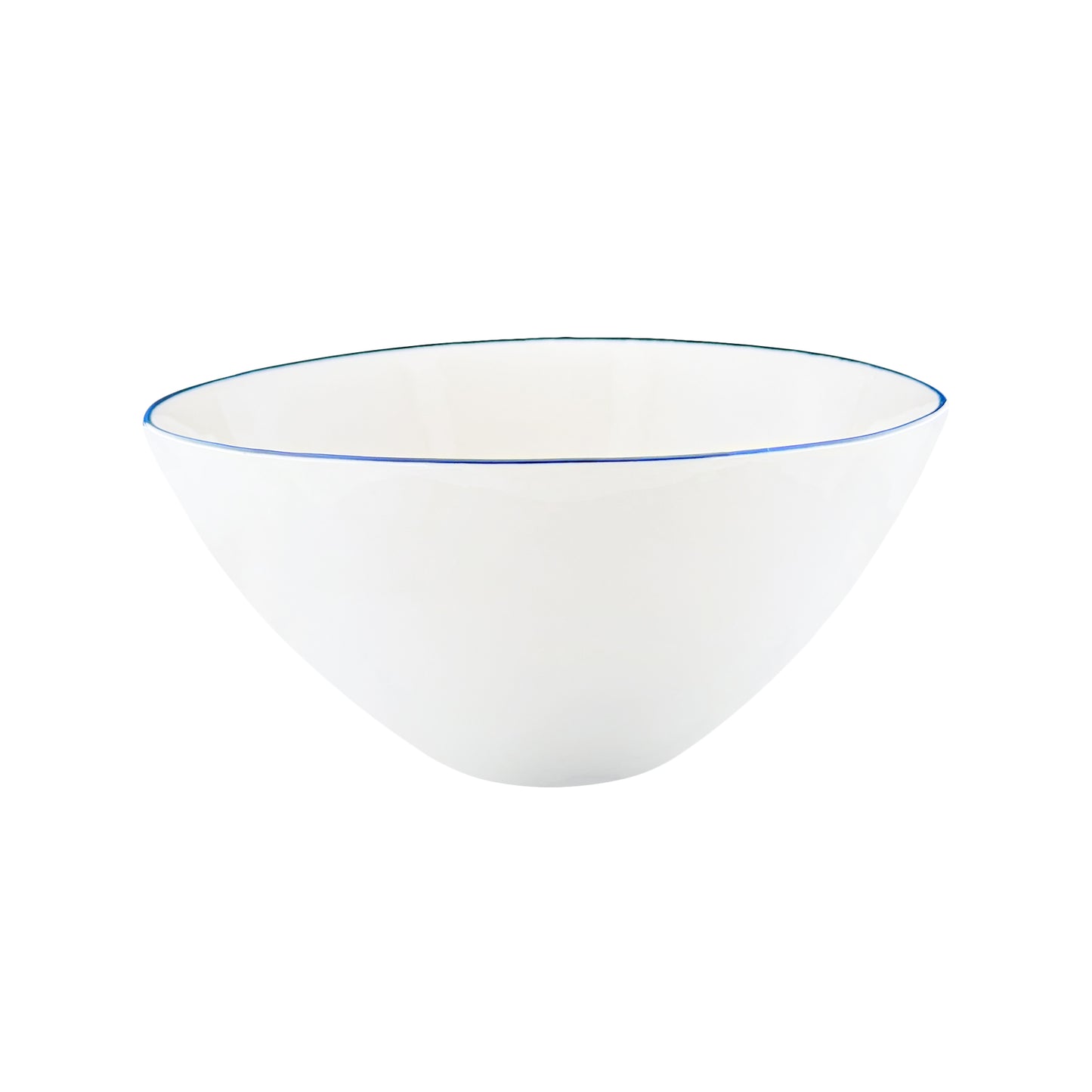 Abbesses Blue Rim Porcelain Serving Bowl, Set of 2