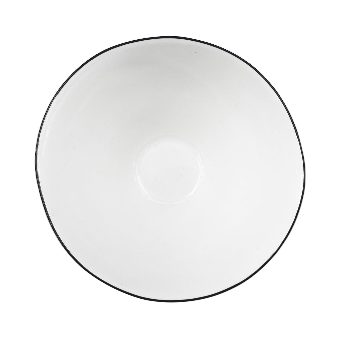 Abbesses Black Rim Porcelain Serving Bowl, Set of 2